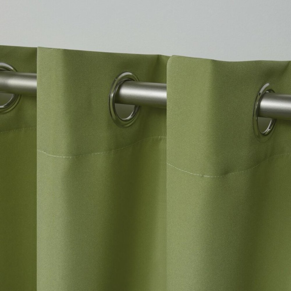 Denton Indoor Outdoor Curtain Panels Pair of 2 Kiwi Green 54 in x 120 in NEW NIP - Picture 4 of 12